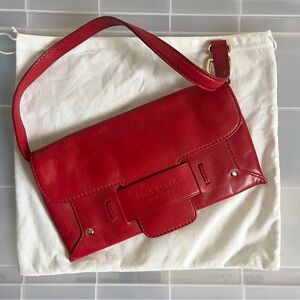 Kate Spade vintage red leather flap shoulder bag with gold tone hardware VTG